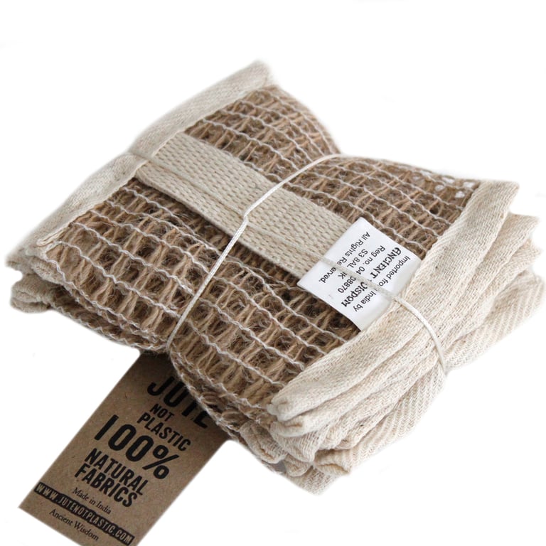Soft Jute Reusable Soap Bag - Eco-Friendly Natural Fiber Washcloth Holder for Bath Time