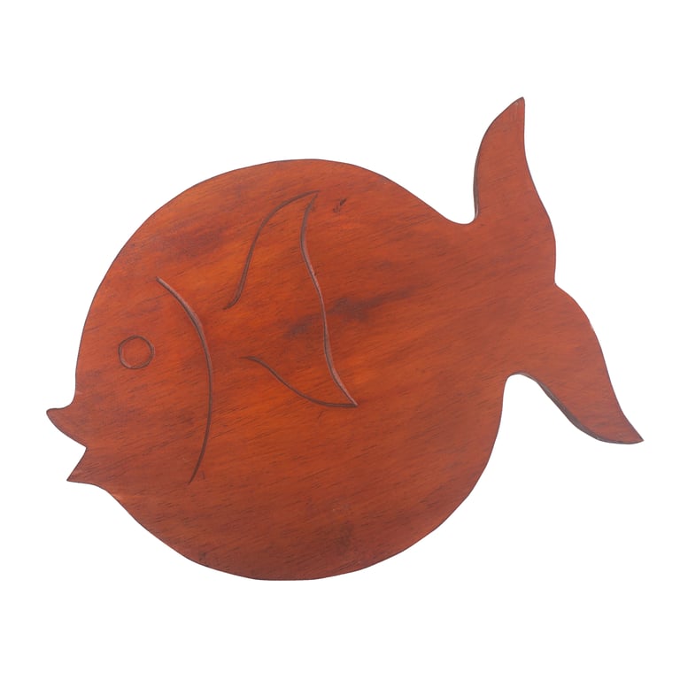 Terracotta Albasia Wood Fish Stand - Durable & Stylish