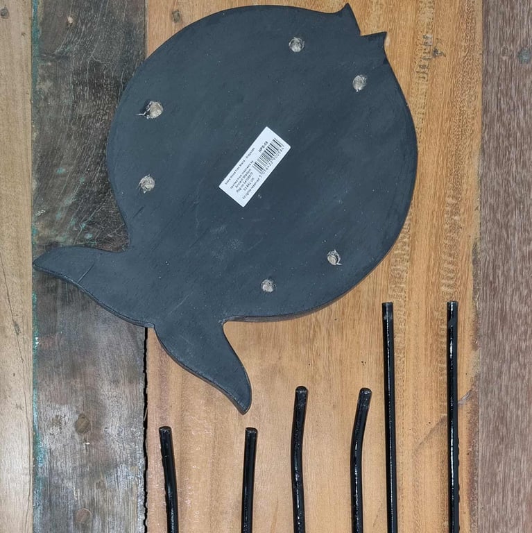 Wood Fish Stand (Greywash) - Albasia Durable Design