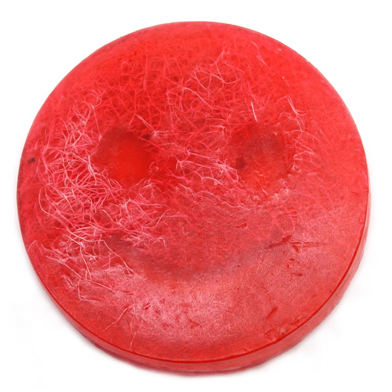 Happy Scrub Soap - Natural Exfoliating Cleansing Strawberry & Guava Fruit Scrub Bar