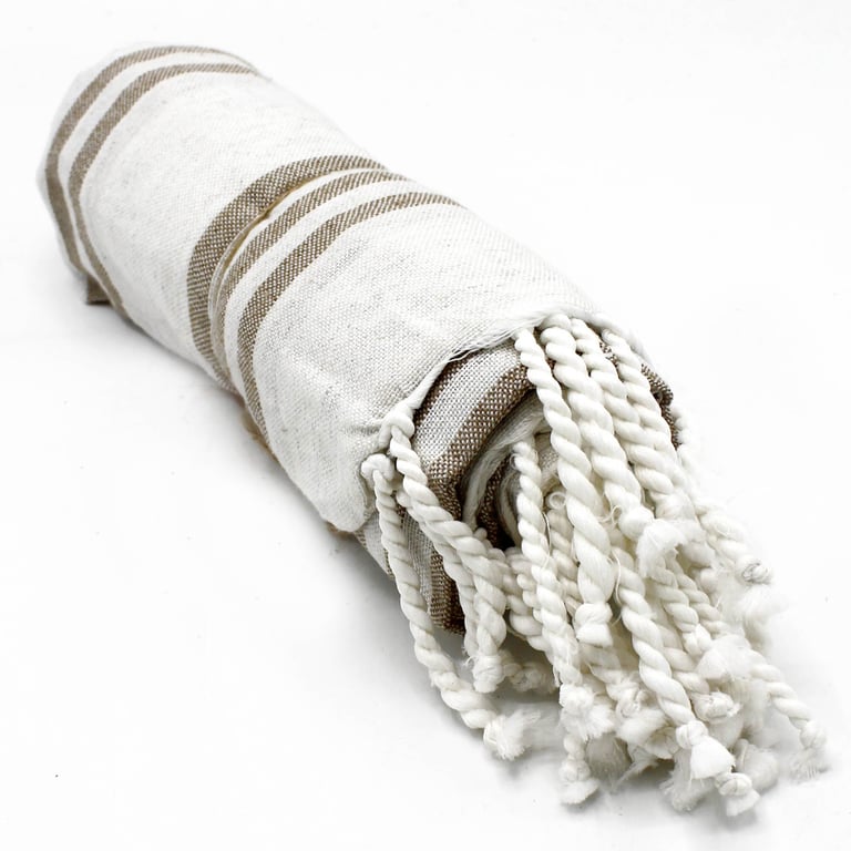 Hamman Spa Towel - Large Turkish Bath Towel, 90x170cm, Sand-Coloured Sauna Towel for Luxurious Spa Experience