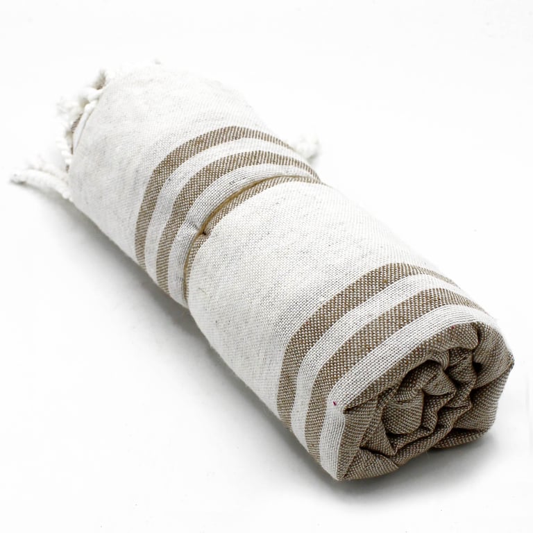 Hamman Spa Towel - Large Turkish Bath Towel, 90x170cm, Sand-Coloured Sauna Towel for Luxurious Spa Experience