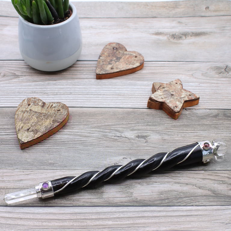 Quartz Healing Wand (Silver Rock) - Twisted Design