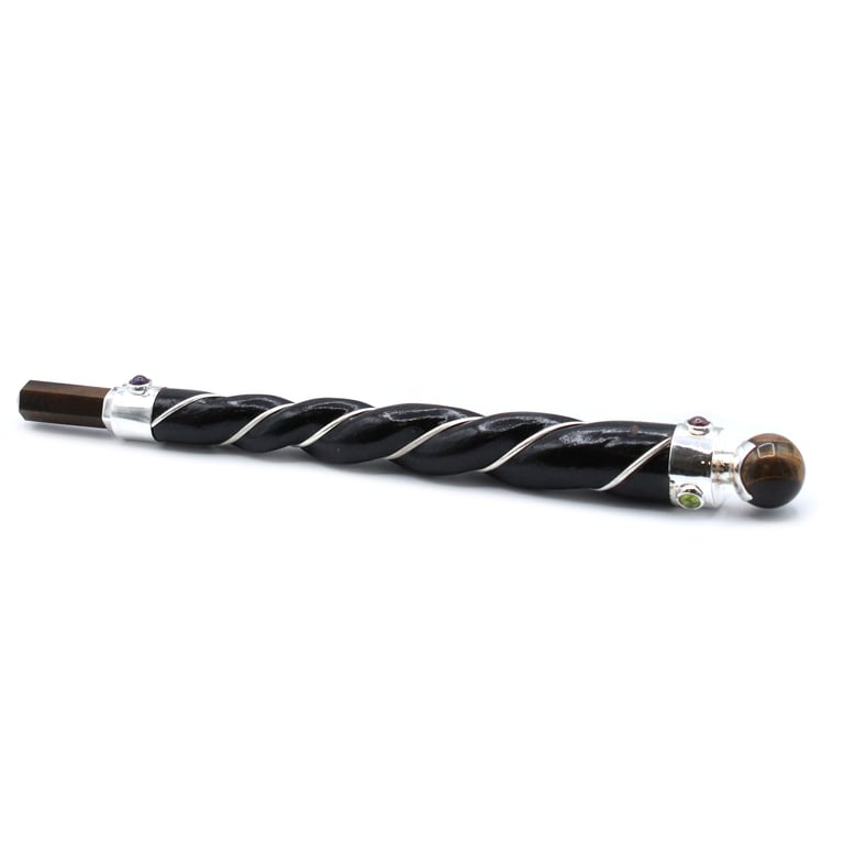 Copper Tiger Eye Star Healing Wand (Twisted Design)