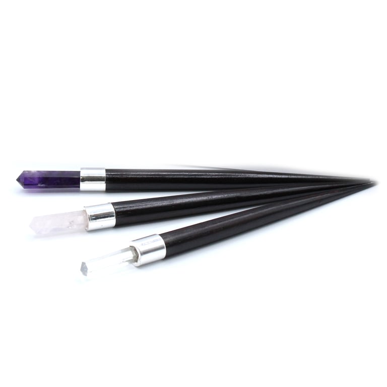 Crystal Healing Wand (Rose, Rock, Amethyst) - Simple & Pointed Design