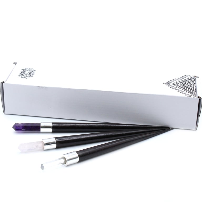 Crystal Healing Wand (Rose, Rock, Amethyst) - Simple & Pointed Design