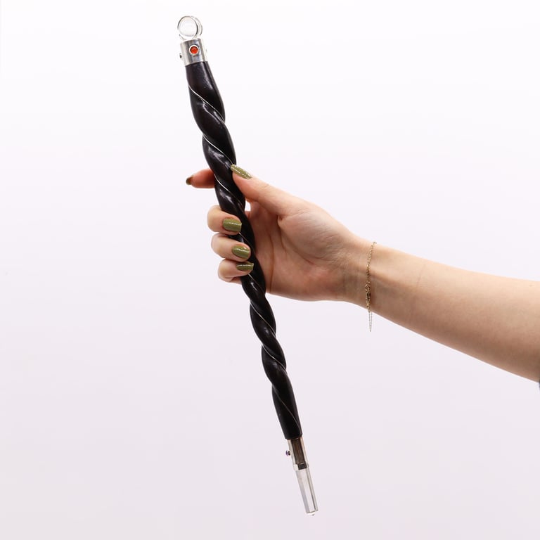 Extra Large Twisted Wood & Quartz Wand - Premium Quality Crafted