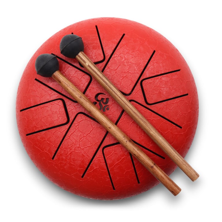 16cm Red Hapi Drum - Portable Hand Drum by Om