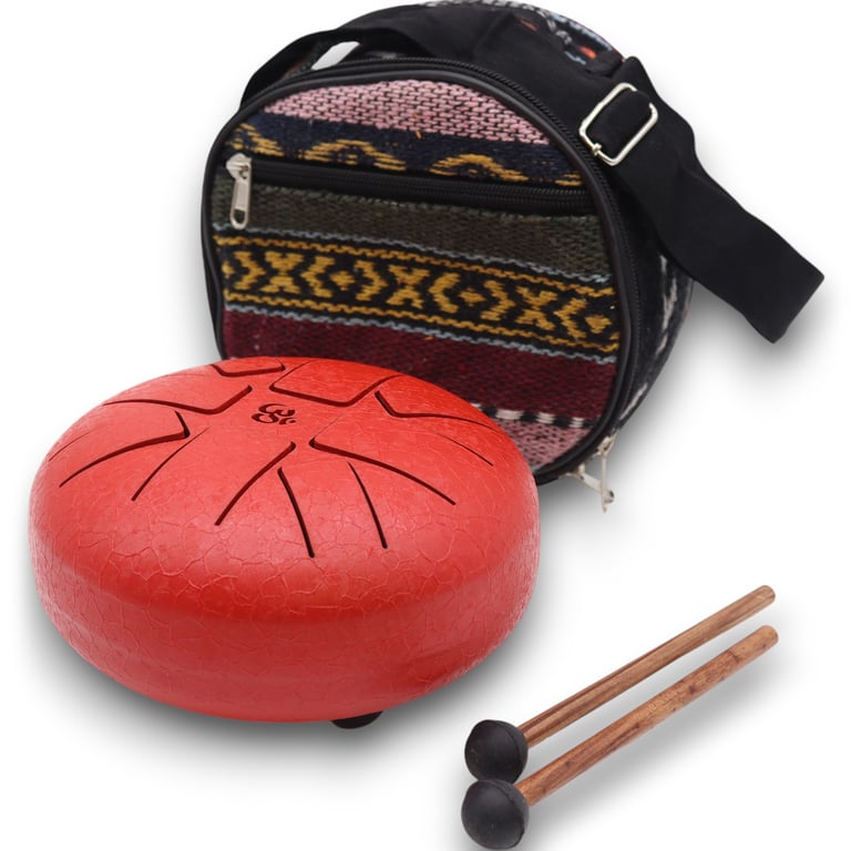 16cm Red Hapi Drum - Portable Hand Drum by Om