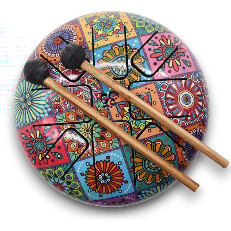Multi-Coloured Drum (17x13cm) - Med Hapi Model