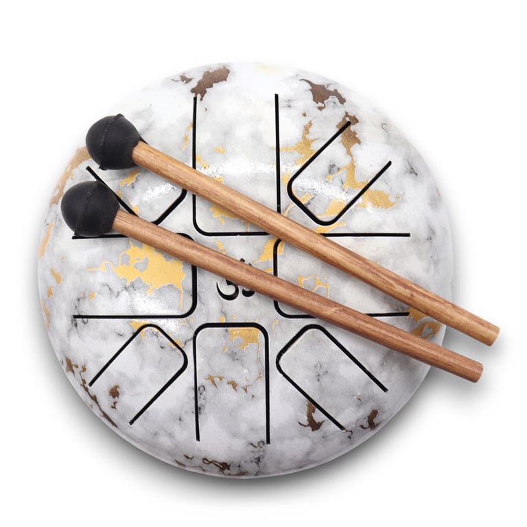 17x13cm Marble Drum (Med Hapi) - Compact, High-Quality Percussion Accessory
