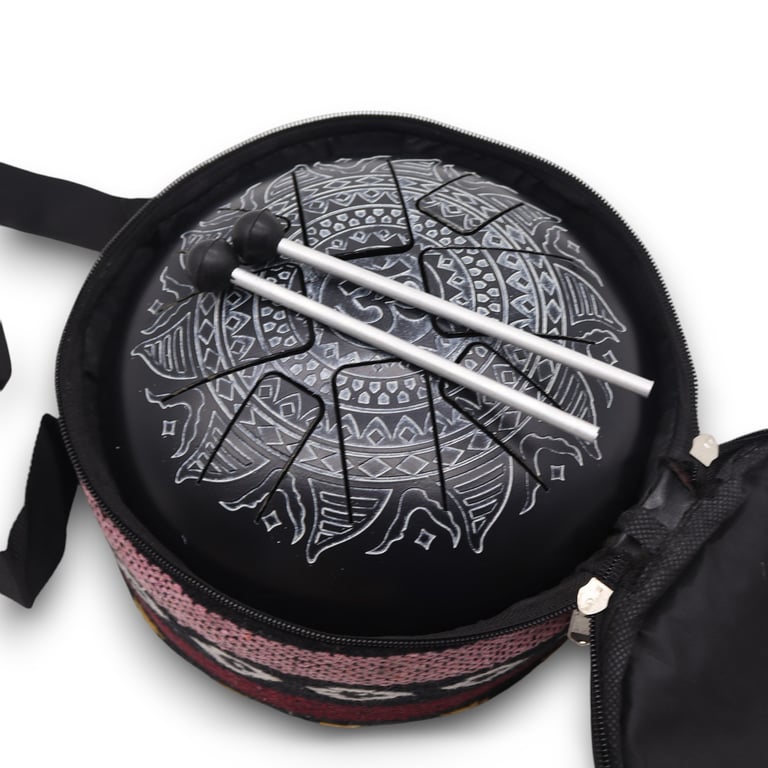 22x15cm Engraved Om Mandala Meditation Drum - Hapi Drum