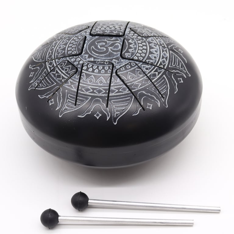 22x15cm Engraved Om Mandala Meditation Drum - Hapi Drum