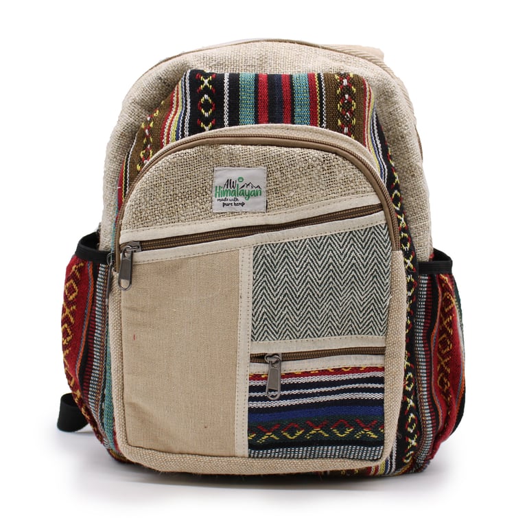 Compact Zip Backpack - Unique Zig Zag Design - Brand Name Here