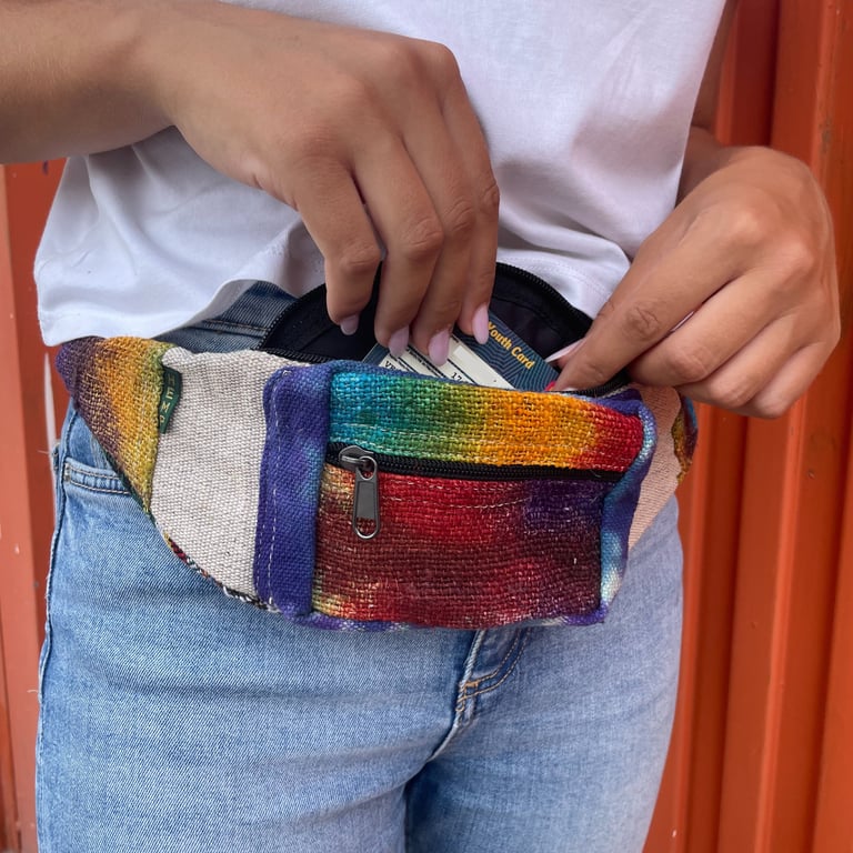 Hemp Tie-Dye Bum Bag - Durable & Fashionable Accessory
