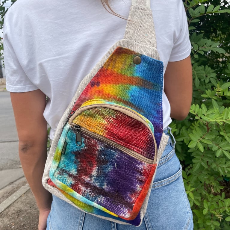 Hemp Sling Bag - Tie-Dye Design - Premium Quality