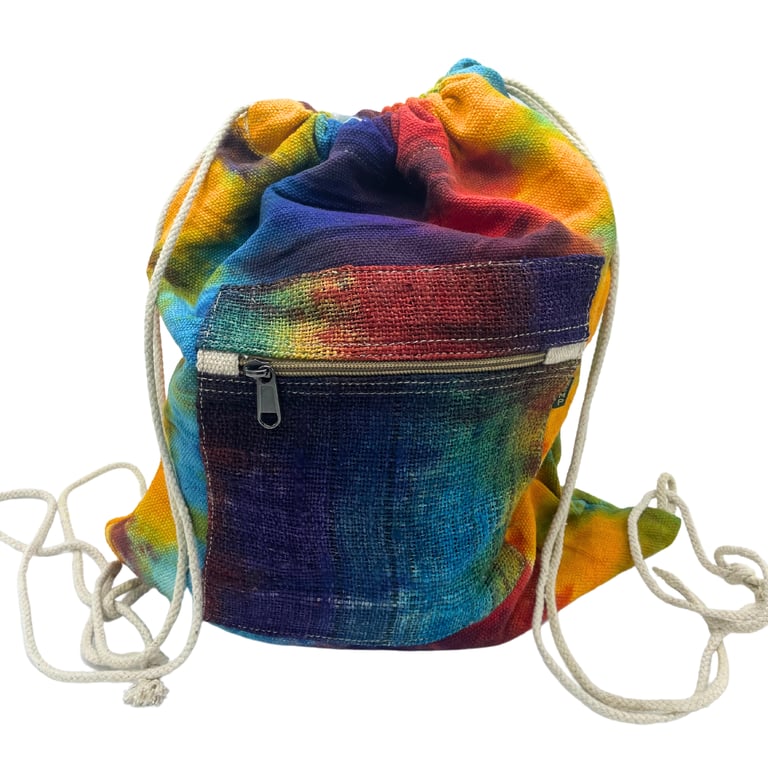 Hemp Tote Bag - Bohemian Tie-Dye Design - Eco-Friendly Shop
