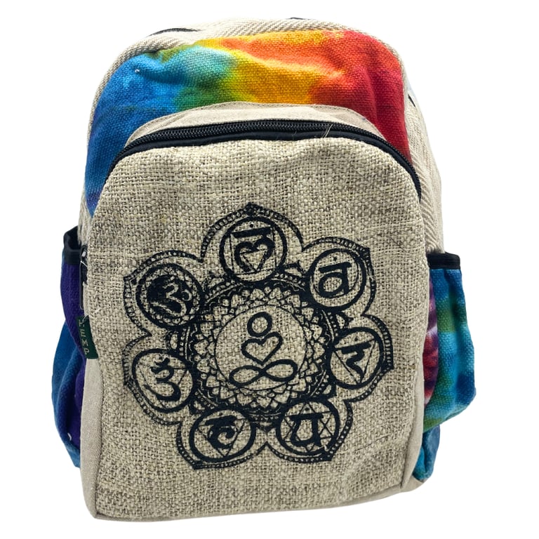 7 Chakra Hemp Tiedye Medium Backpack - Organic by Your Brand