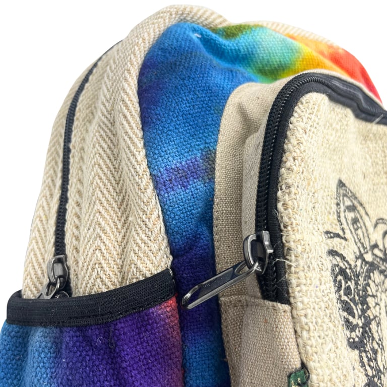 7 Chakra Hemp Tiedye Medium Backpack - Organic by Your Brand