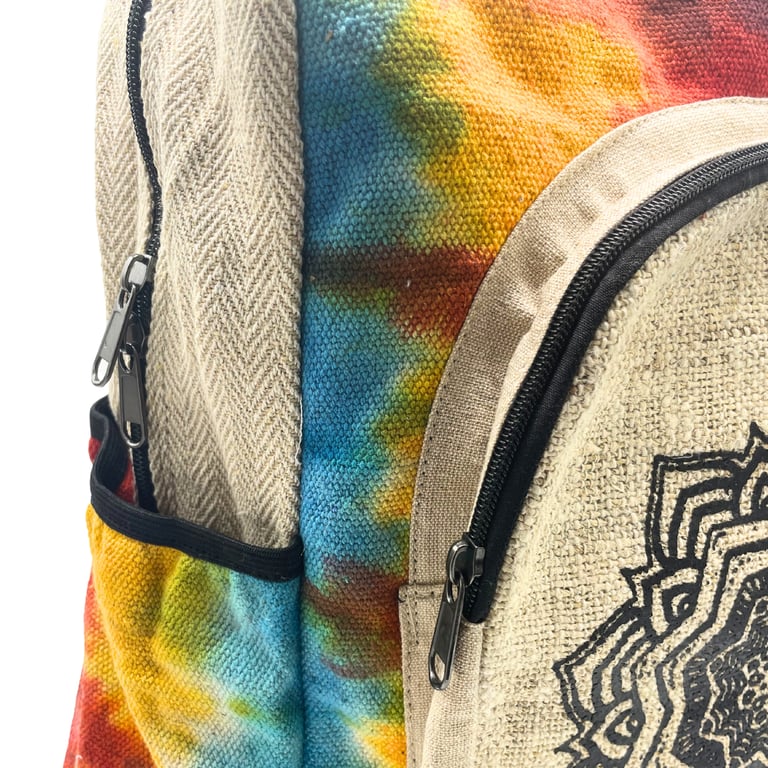 Hemp Mandala Tiedye Large Backpack - Durable Carrying Solution by Brand Name