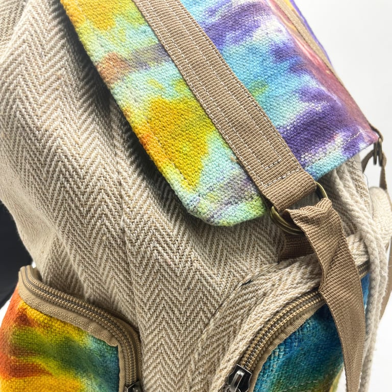 Hemp Square Backpack - Large Tiedye Design - Brand Name (Model Number)
