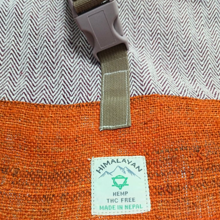 Hemp Backpack Rolling - Durable & Spacious (Hemp Trekking, Sunset Orange)