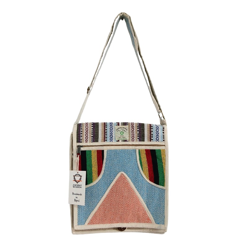 Hemp Laptop Bag (Triangle Design) - Durable & Eco-Friendly