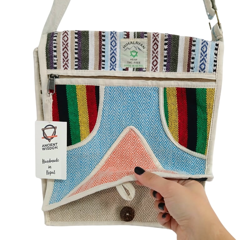 Hemp Laptop Bag (Triangle Design) - Durable & Eco-Friendly