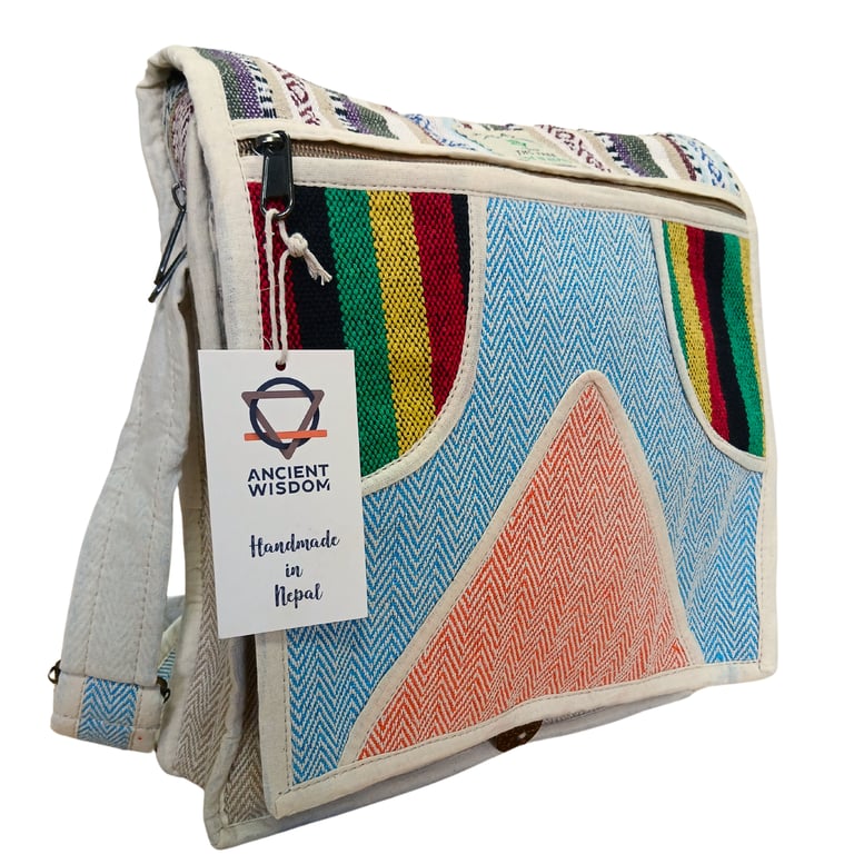Hemp Laptop Bag (Triangle Design) - Durable & Eco-Friendly