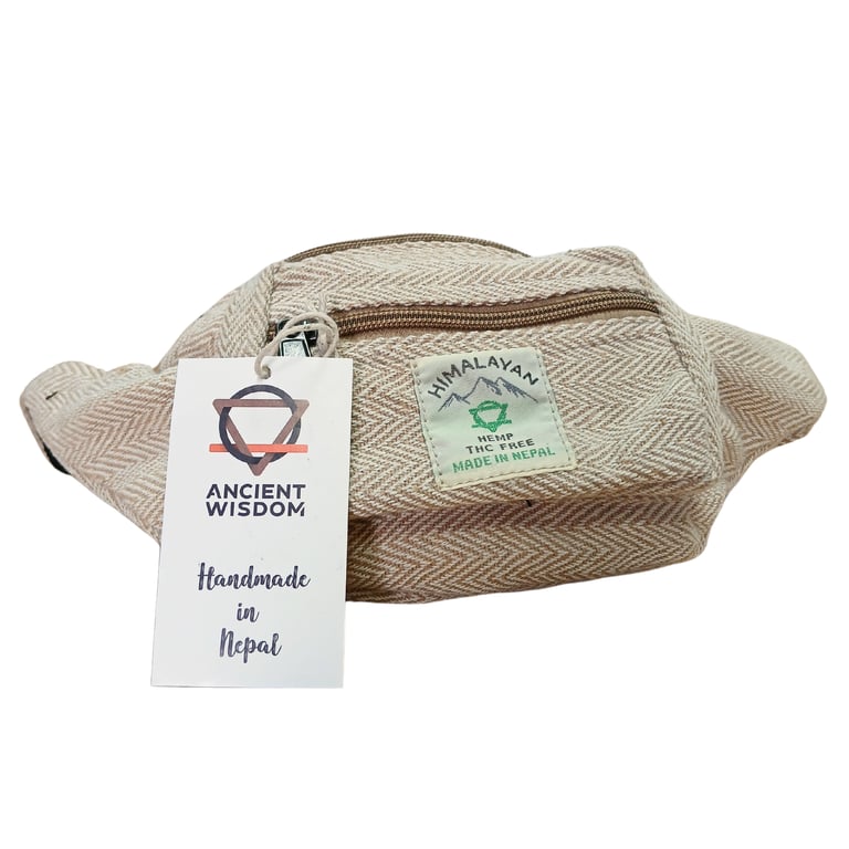 Cotton Hemp Natural Fanny Bag Belt - Handcrafted Organic Cotton and Hemp Design