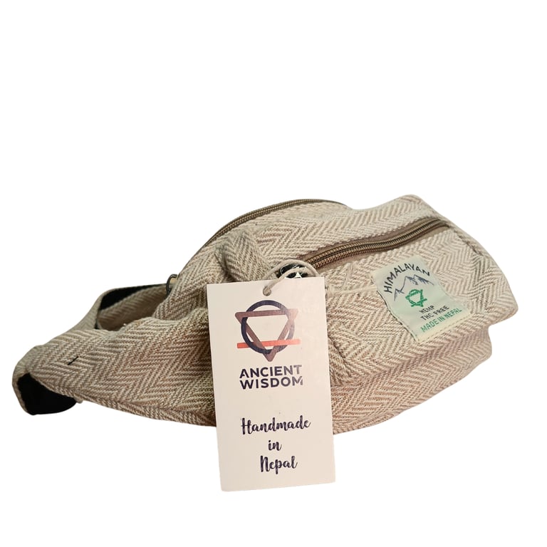 Cotton Hemp Natural Fanny Bag Belt - Handcrafted Organic Cotton and Hemp Design