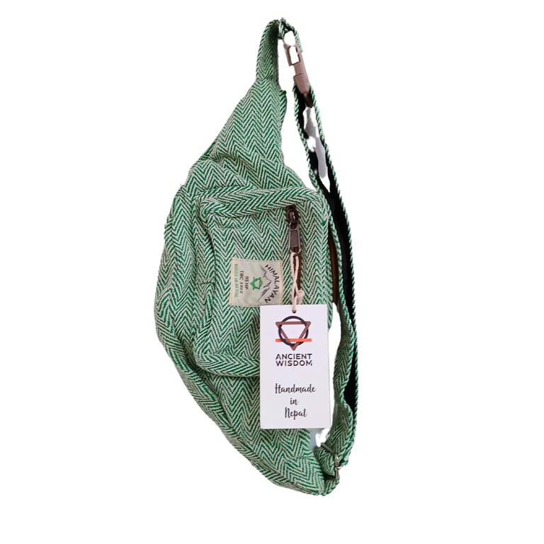 Cotton Hemp Fanny Bag - Sustainable Eco-Friendly Travel Companion in Sage Color