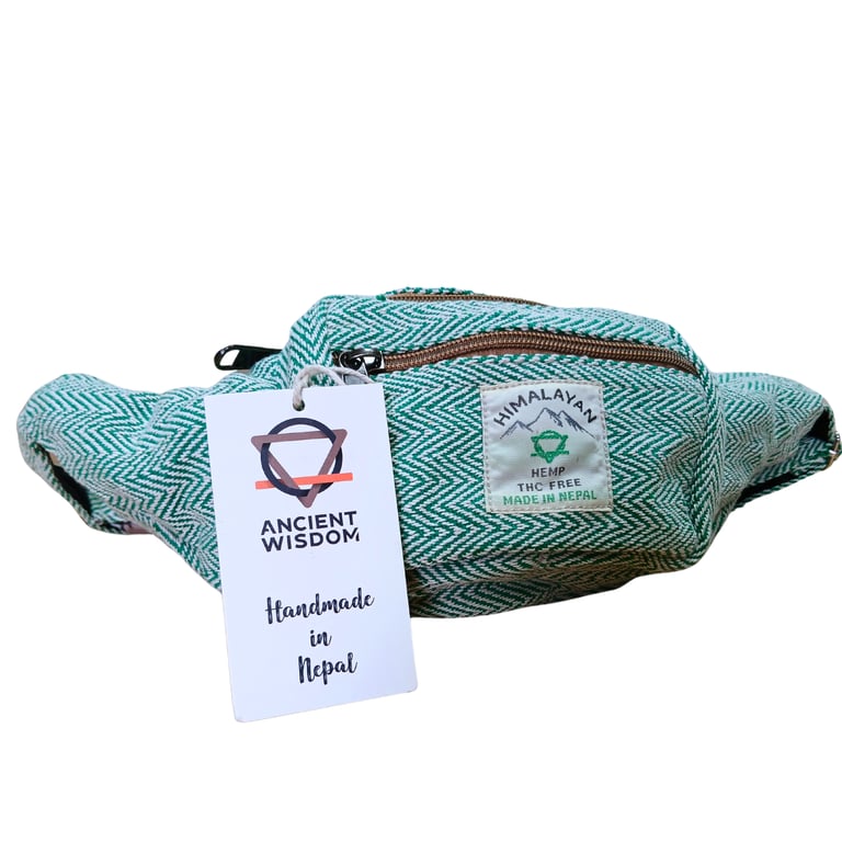 Cotton Hemp Fanny Bag - Sustainable Eco-Friendly Travel Companion in Sage Color