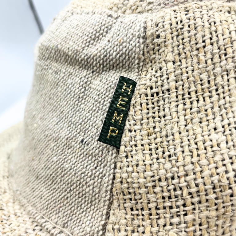 Hemp & Cotton Boho Festival Hat (Patched, Wired) - Natural - Brand Name Here