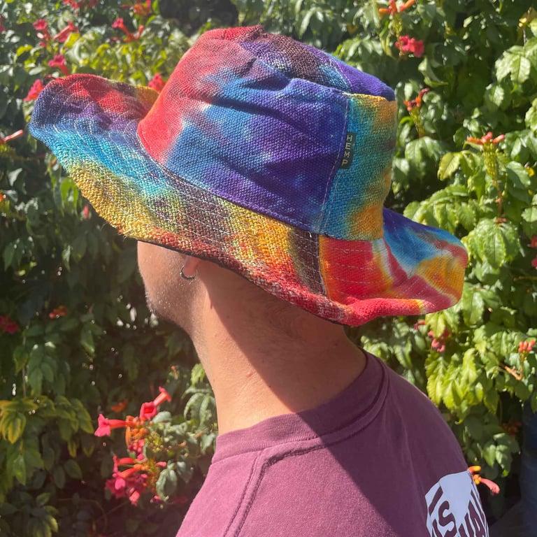 Hemp & Cotton Tiedye Boho Festival Hat - Patched & Wired, by Your Brand Name