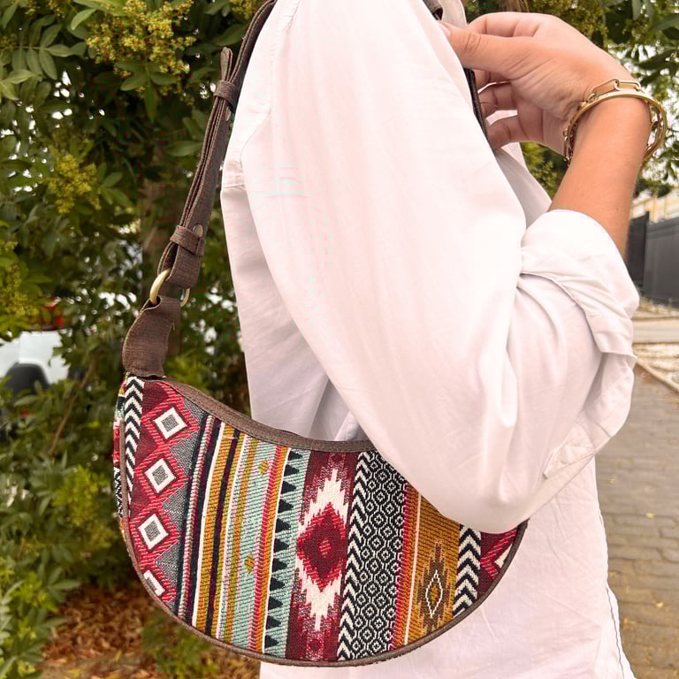 Brown Jacquard Hobo Bag - Rich Textures by Brand/Model