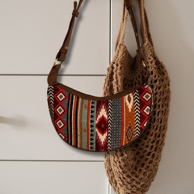 Brown Jacquard Hobo Bag - Rich Textures by Brand/Model
