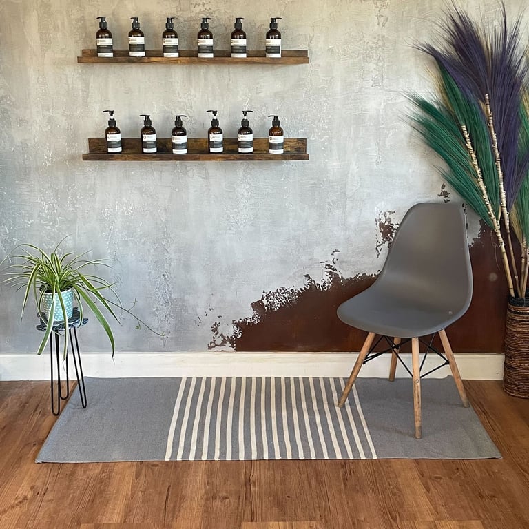 70x170cm Grey Indian Cotton Rug - Handmade Quality