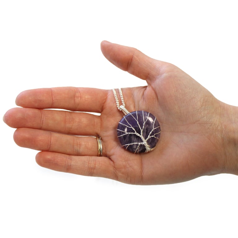 Gemstone Necklace - Amethyst Tree of Life - High Quality