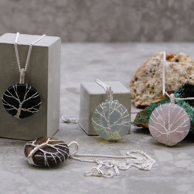 Gemstone Necklace - Amethyst Tree of Life - High Quality