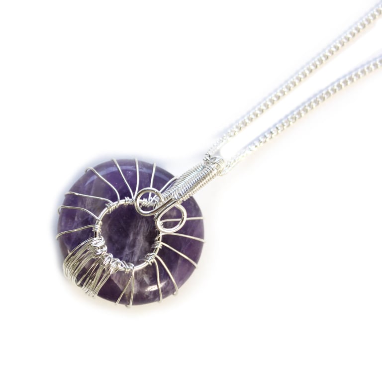 Gemstone Necklace - Amethyst Tree of Life - High Quality