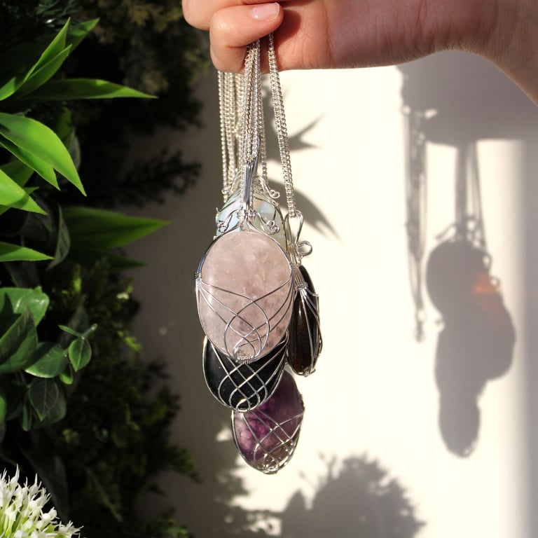 Gemstone Necklace - Black Onyx Swirl Wrap - Brand Name