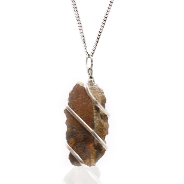 Rough Tiger Eye Cascade Wrapped Gemstone Necklace - Handcrafted Jewelry with Natural Gemstones