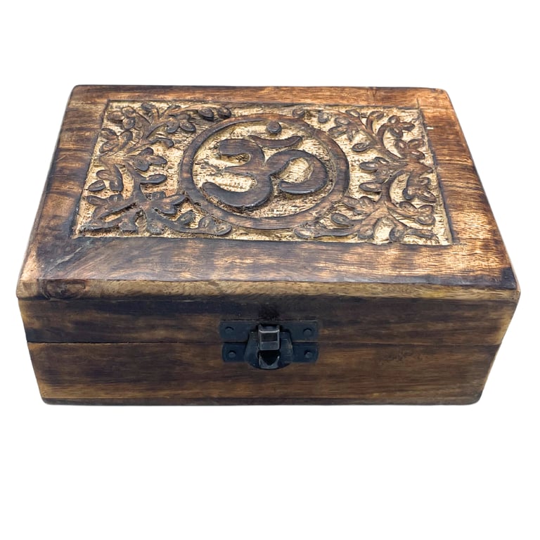Medium Wooden Keepsake Box 15x10x6cm - Personal Storage Container