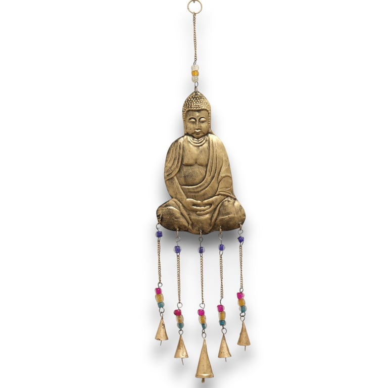Large Buddha 5 Bell Chimes - Indian Spiritual Meditation Wind Chimes
