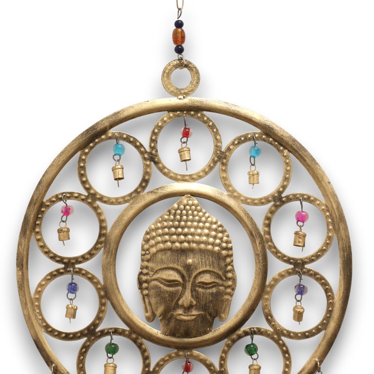 15 Bell Large Buddha Face Chime - Indian Design by Unbranded