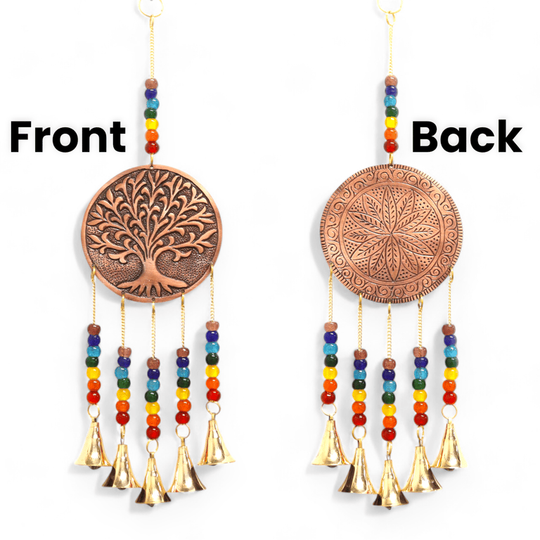 5-Bell Chakra Bead Tree of Life Chimes (Indian Medium)