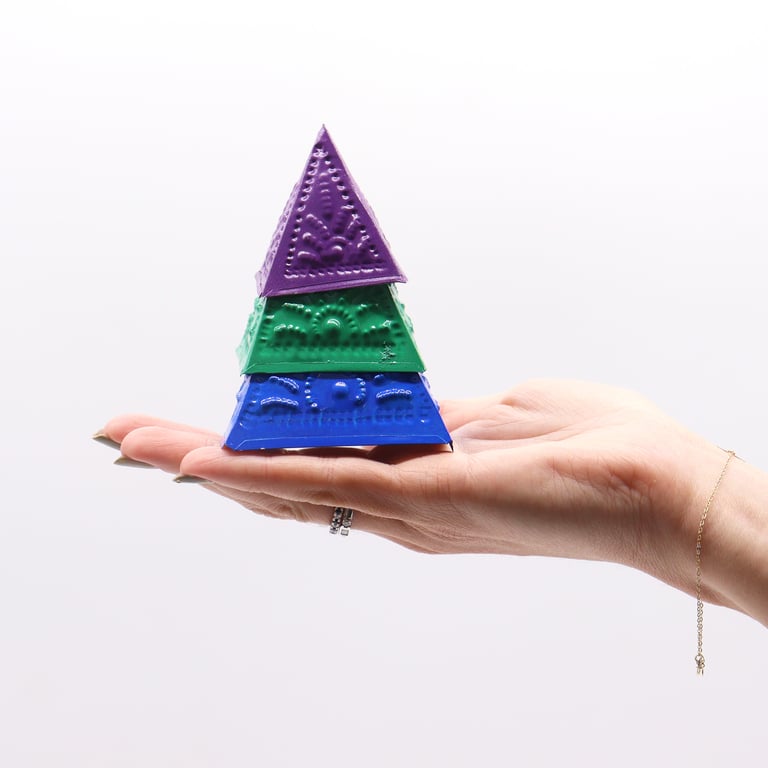 Blue Green Purple Handmade Incense Powder Mould Set - Natural Scent DIY Home Decor