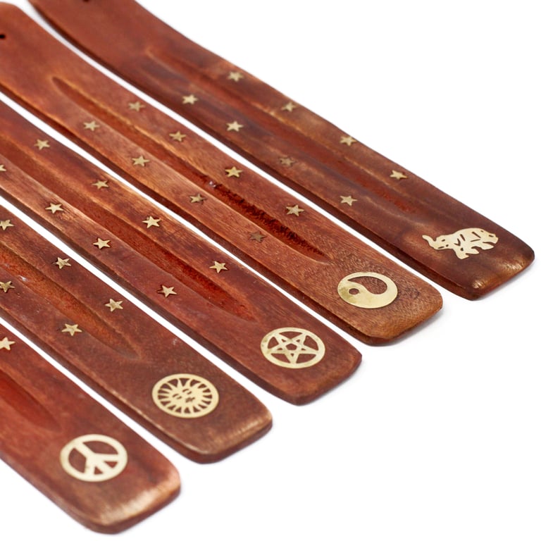 Brass Inlaid Ashcatcher - Exquisite Mango Wood Home Decor Accessory