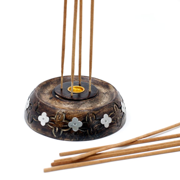 Mango Wood Cone & Stick Burner - Assisted Design Wooden Candle Holder for Home Decor and Outdoor Lighting